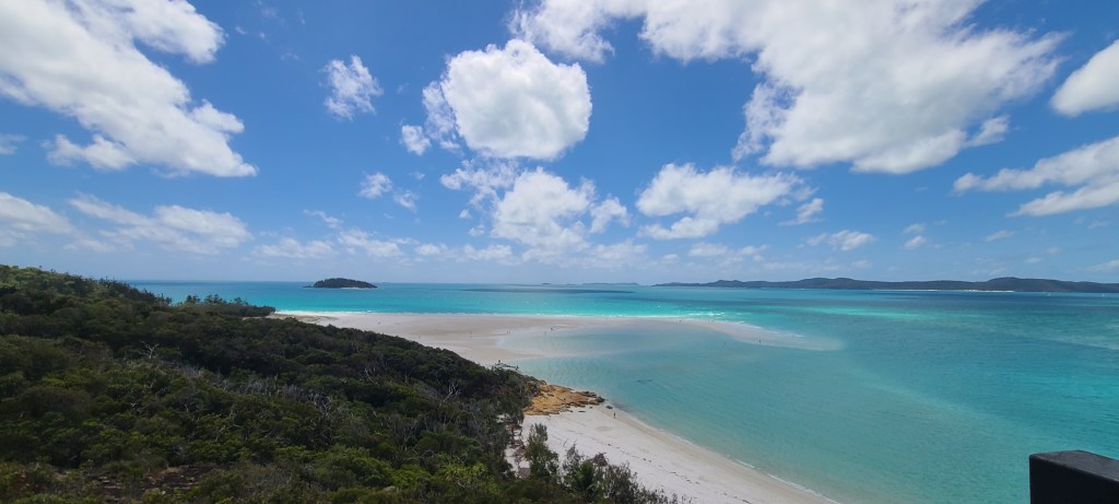 The beautiful white sand on Whitsunday Island