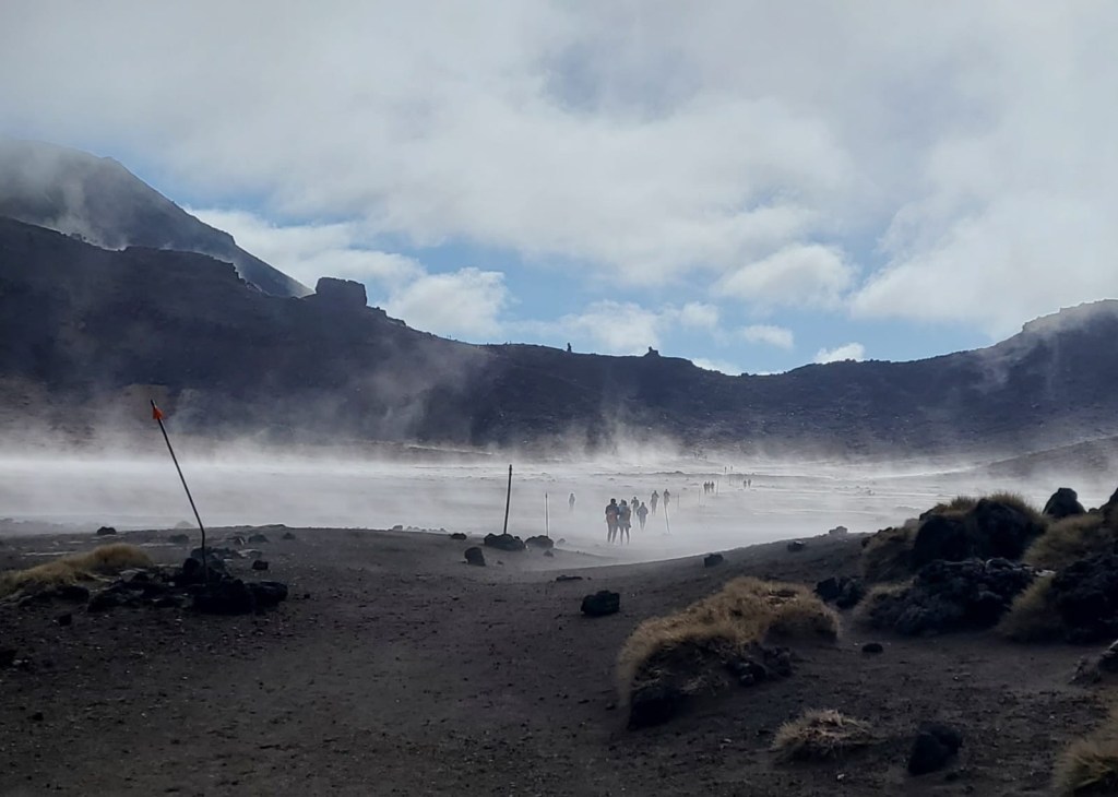 In the clouds on the Tongariro Crossing
